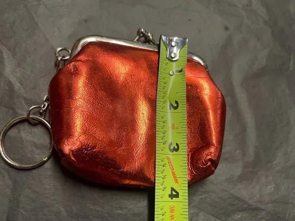 Metallic Red Coin Purse Keychain - Image 6