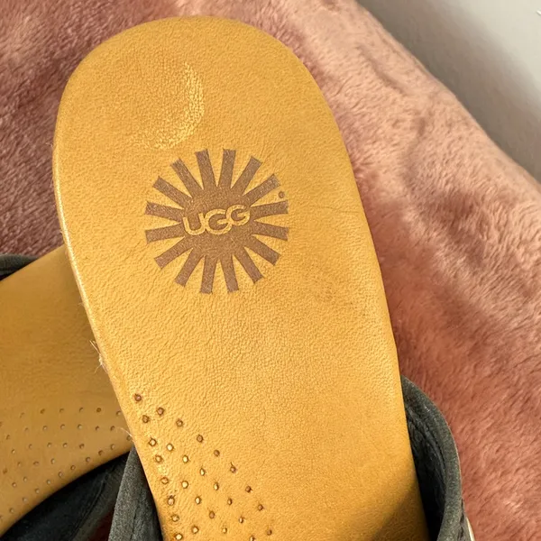 UGG‎ Charcoal and Tan Wedge Sandals - Image 2