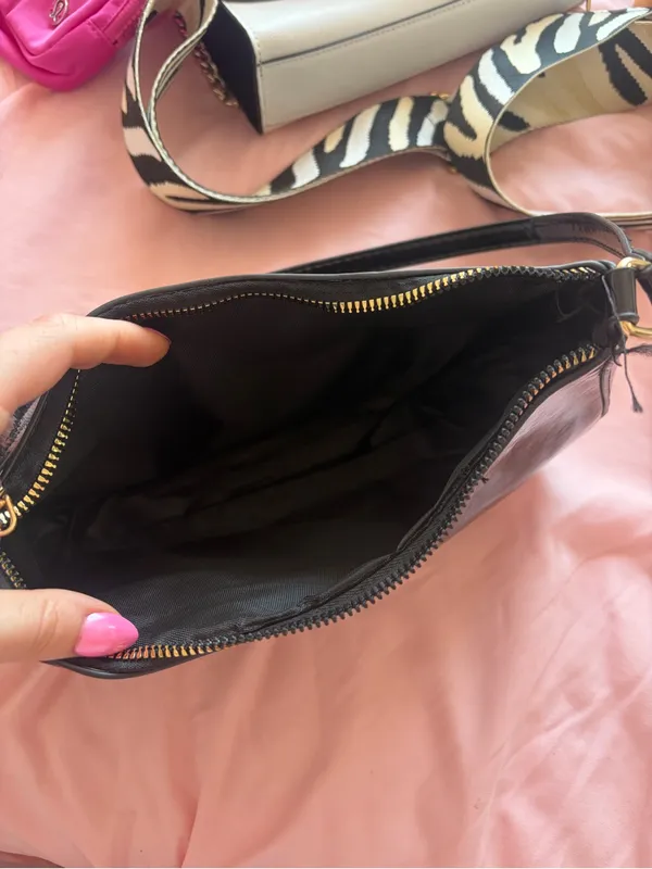 Black Patent Shoulder Bag - Image 3