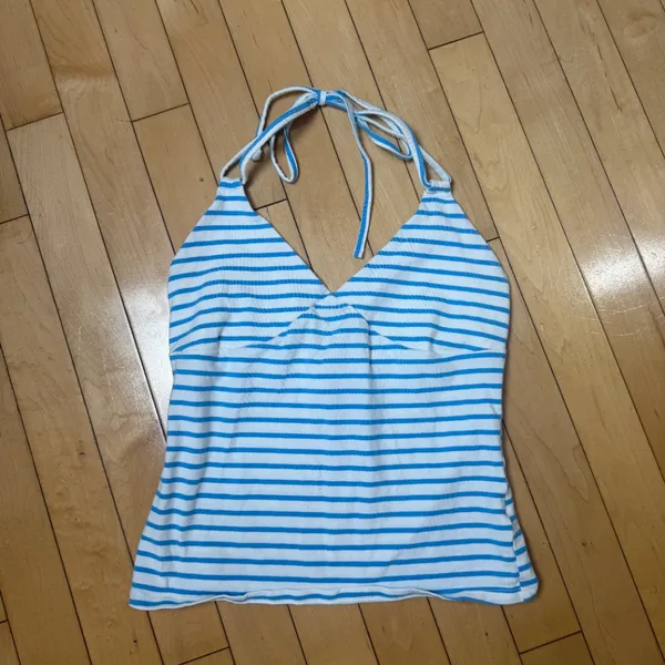 WILD FABLE Nautical Stripe Coastal Halter Neck Tank Top Size XS - Image 2