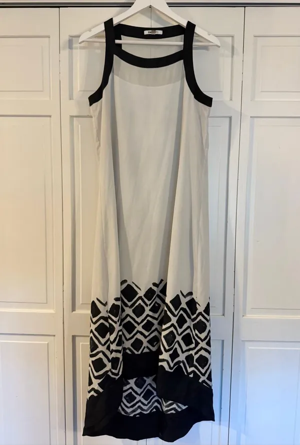 DKNYC square neck black and white high low dress M - Image 2