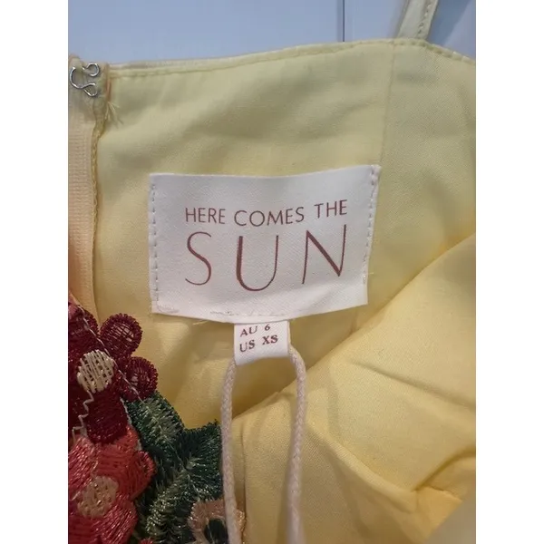 Here Comes The Sun Lemon Floral Mini Dress US XS Australian 6‎ Party - Image 5