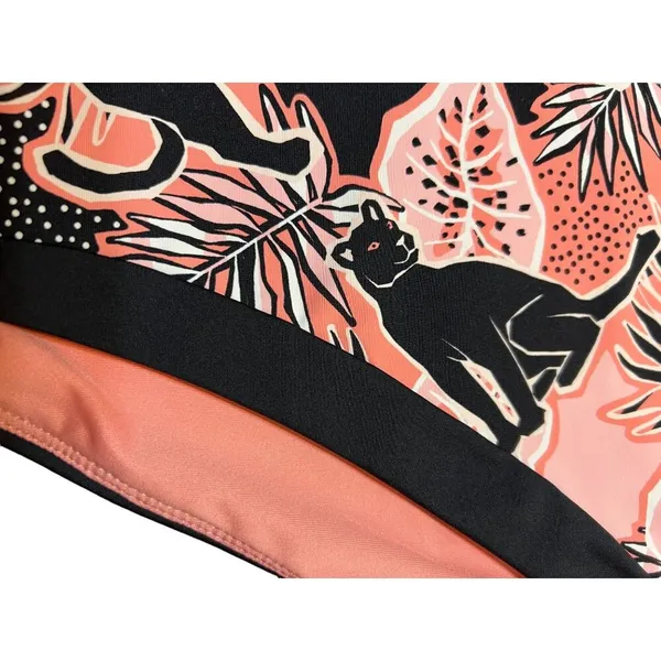 BCBGeneration Bikini Bottom Reversible Peach Black Panther Bathing Suit Sz L NWT - Image 2