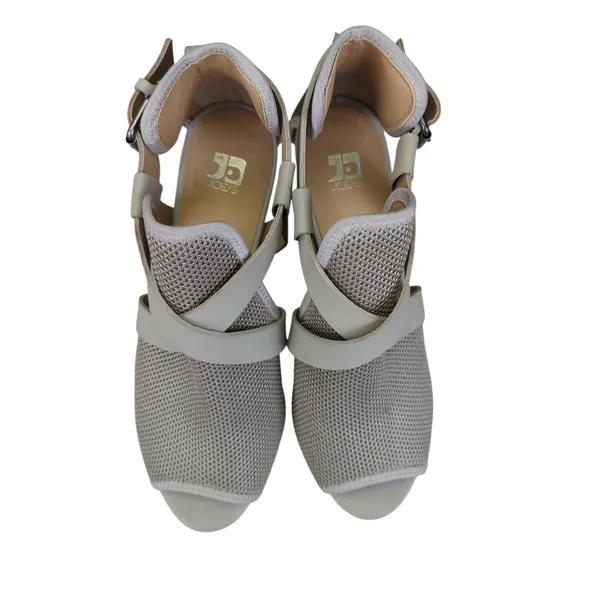 Joe's Jeans Women's Mesh Peep Toe Cross Strap Buckle Heel Sandal Size‎ 9M - Image 5