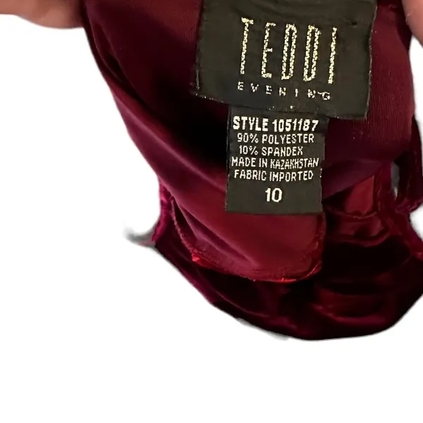 Vintage Teddi Evening Red‎ Velvet Long Dress - Image 5