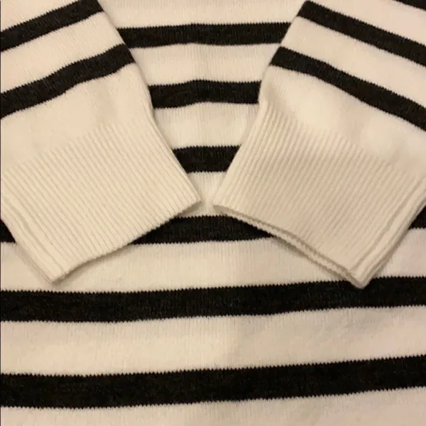 French Connection White & Grey Striped Sweater - Image 2