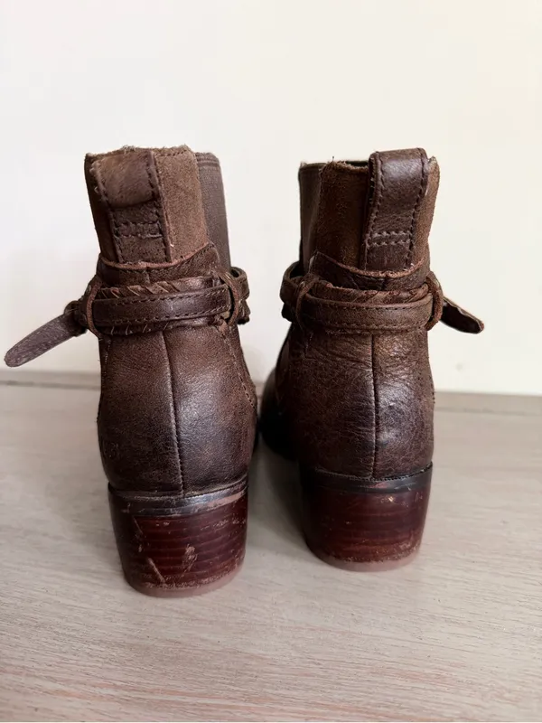 UGG Australia Krewe Motorcycle Leather Ankle Boots 29013G Brown Leather Size 7 - Image 5