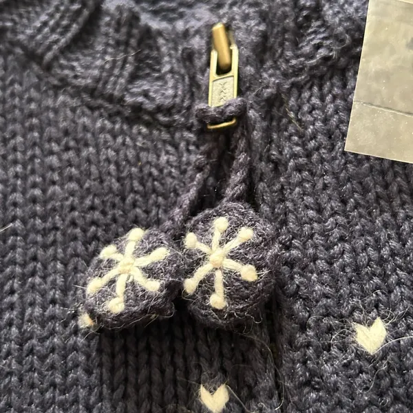 Vintage Croft & Barrow winter snowman embroidered zip-up cardigan sweater. NWT - Image 7