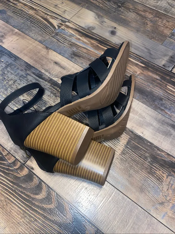 Maurices Black Strappy Wedge Sandals - Image 6
