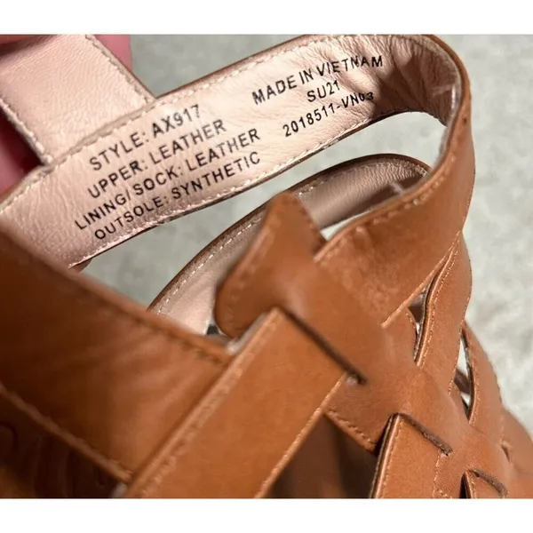 J. Crew Brown Leather Vachetta Interlocking Sandal Shoe Size 9 - Image 3