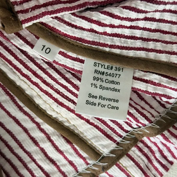 Cabi Captain's Seersucker Striped 2-Button Blazer Womens 10 Red White - Image 5