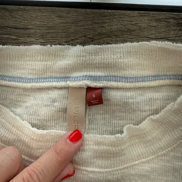 Pilcro Anthropologie Mock Turtleneck Flare Ruffle Sweater size‎ small - Image 2