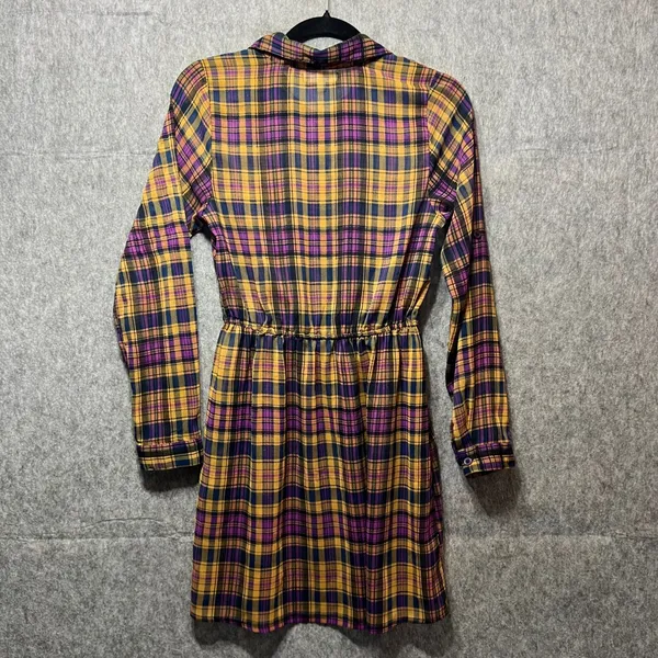 Love Fire Sheer Plaid Shirt Dress Long Sleeve Button Front Casual Size‎ Small - Image 9