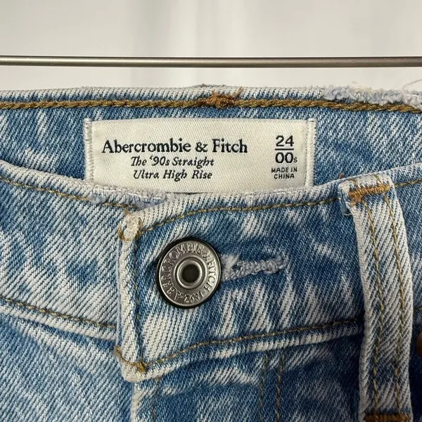 Abercrombie & Fitch The 90's Straight Ultra High Rise Curve‎ Love Jeans Size 24 - Image 3