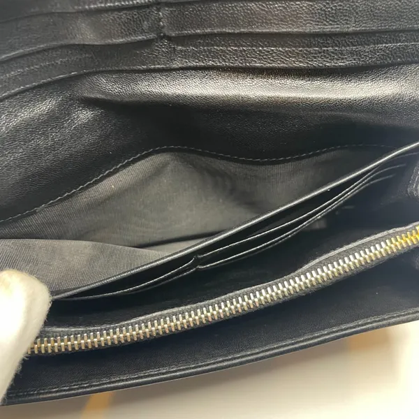 Prada Nappa Gaufre Leather Continental Wallet - Black - Preowned - Image 9