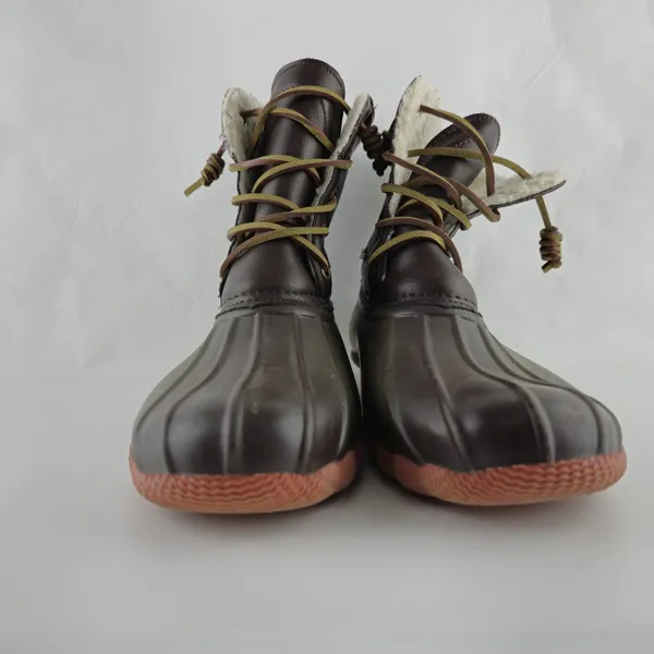Seven7 Boots Womens 9 Rubber Duck Boots Faux Leather‎ Sheepskin Lining - Image 5
