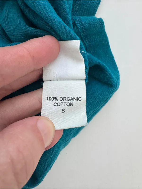 Eileen Fisher Teal Organic Cotton Short Sleeve Tee Size S NWOT - Image 7
