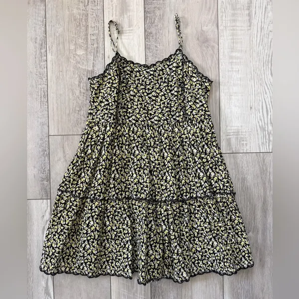Urban Outfitters Hanna Scallop Whimsigoth Ditsy Grunge Floral Mini Dress small - Image 4