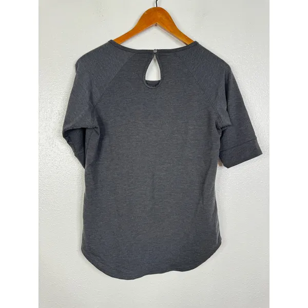 KUHL Womens Gray Heather Keyhole Back Raglan Short Sleeve Top Small - Image 2
