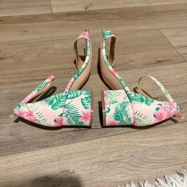 Comfortview The Orly Sandal block‎ heel floral Green Leaf pink size 10 - Image 4