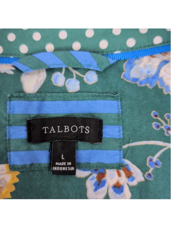 Ladies' Talbots Green Long Sleeve Button Down Shirt Large - Image 2