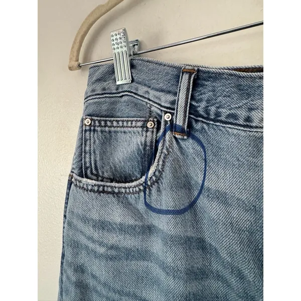 NWD Madewell Wide Sweep Jeans Parson Wash Airy Denim Size 25 Wide Leg Two Tone - Image 9