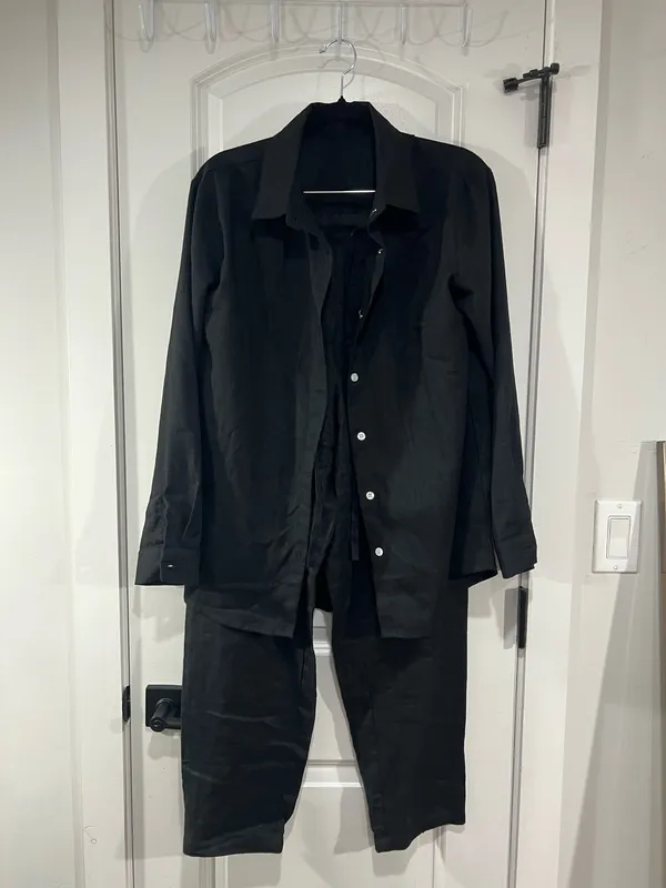Brand New linen Set , pants and Top Black Size M - Image 8
