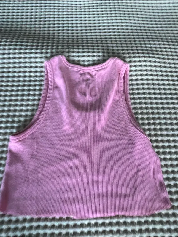 Pink Women's Cropped Tank Top - Image 2