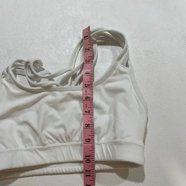 Athleta White Strappy Sports Bra XS Yoga Pilates Activewear - Image 7