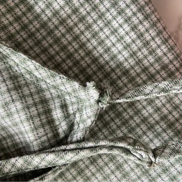 John Galt Plaid Shift Dress Mini White Gingham Preppy Pistachio Green Picnic - Image 10