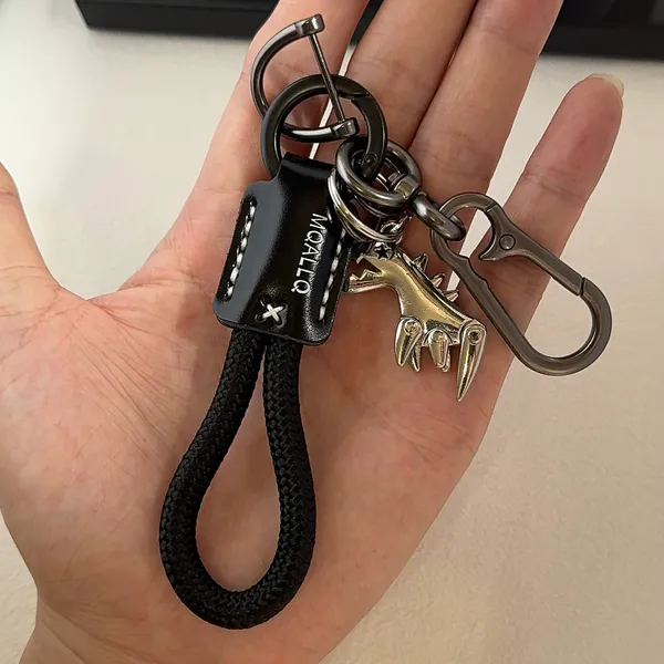 Dinosaur Car Keychain for Men Women Braided Rope Carabiner Keychain Bag Charm - Image 5