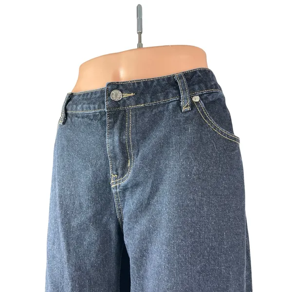 Edikted Women's Black Dark Wash High Rise Wide Leg Baggy Denim Jeans Size XL - Image 3