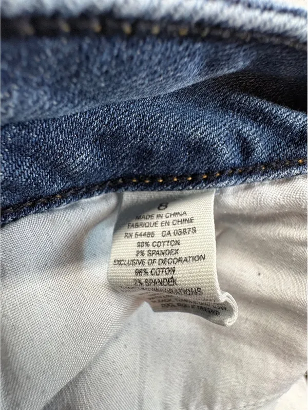 American Eagle Women’s Size 8 Distressed Denim Cutoff Shorts Stretch Low Rise - Image 5