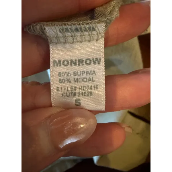 Monrow Tiered Henley Dress Women Small Sage Green Supima‎ Cotton Modal Mini USA - Image 10