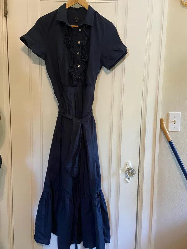 J. Crew Ruffle-front Maxi Dress in Cotton Poplin - Image 2