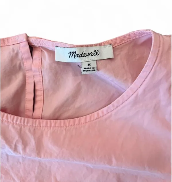Madewell Poplin Flutter Sleeve Dress Light Pink Medium - Image 7
