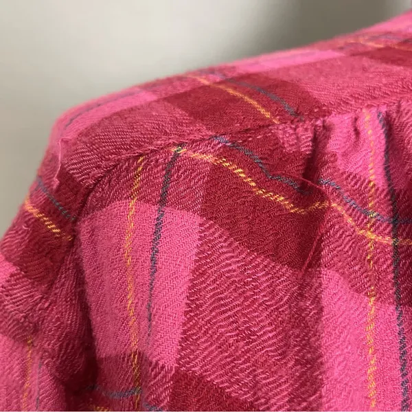 Anthropologie Isadora Button-Back Tunic Posy Pink Shirt‎ Blouse Top Plaid Medium - Image 12