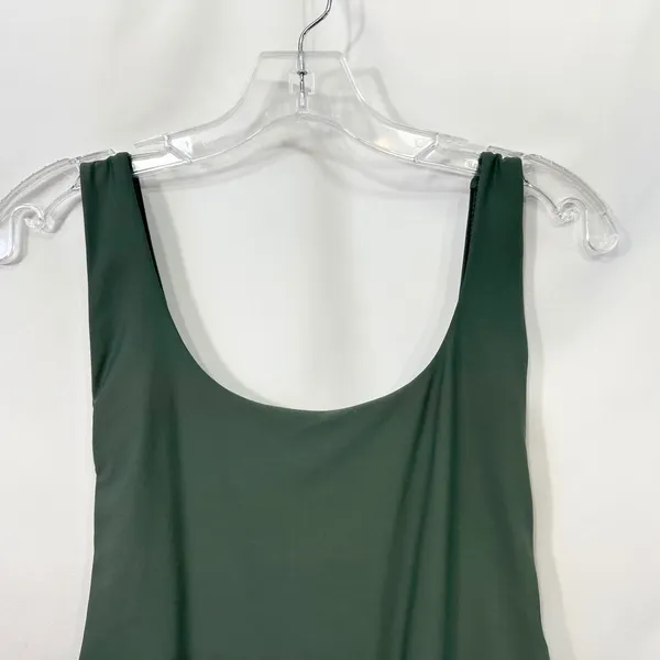 Aerie Large‎ One Piece Swimsuit Olive Green Scoop High Cut Solid Beach Vacay 231 - Image 4