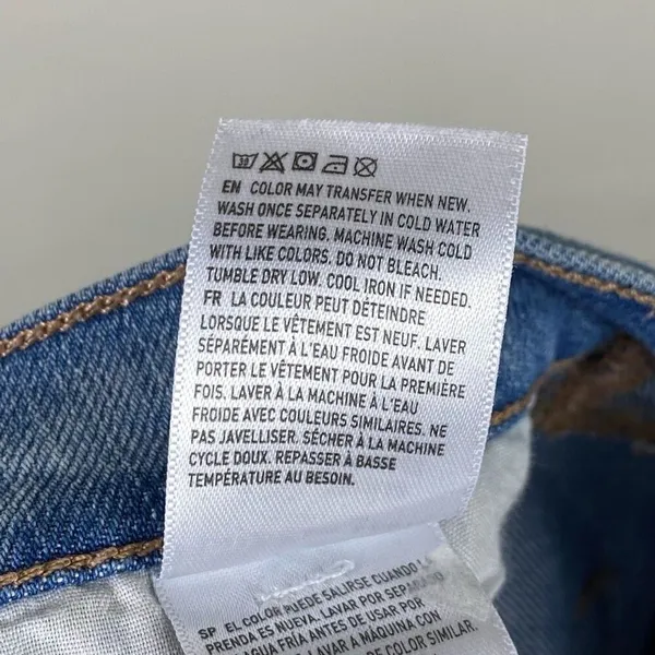 American Eagle Vintage Light Wash Distressed Denim Baggy Jeans Size 0 - Image 7