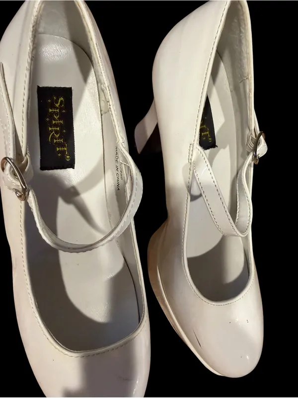 SPIRIT white platform Maryjane chunky heels women’s 9 Halloween costume shoes - Image 4