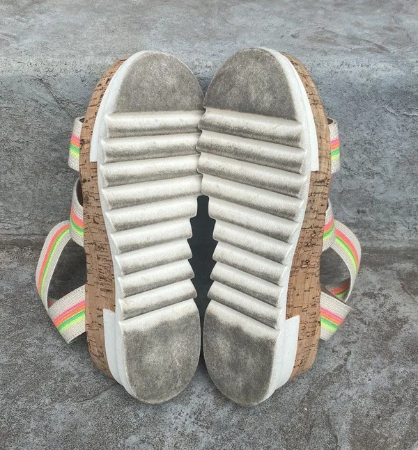 Steve Madden Bandi Neon Stripe Platform Sandals - Image 7