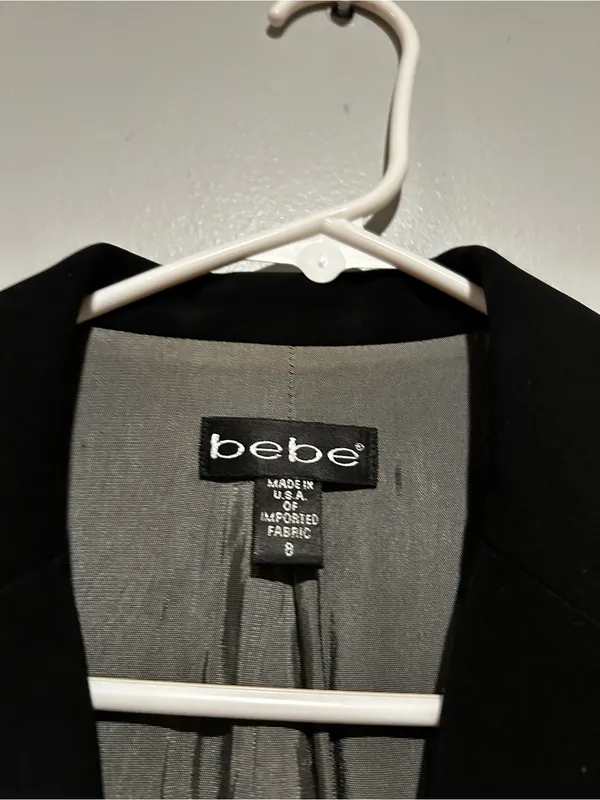bebe Black Long Trench Coat - Image 2
