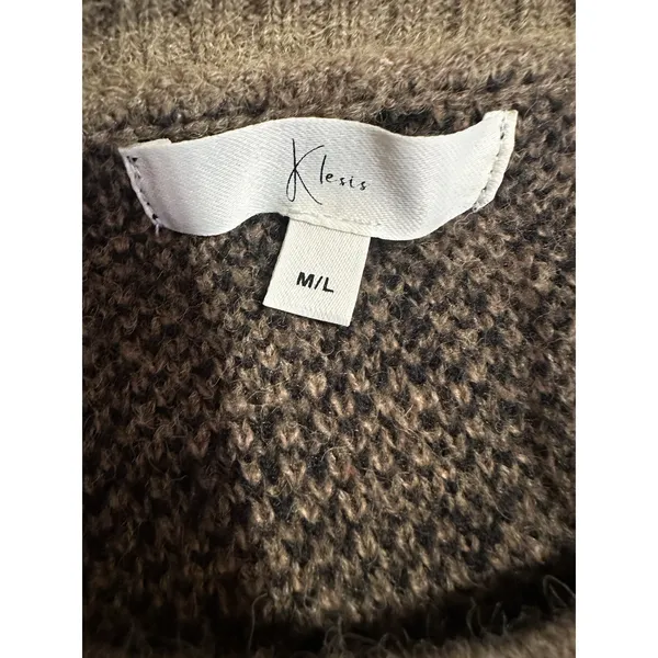 Klesis Leopard Sweater SizeM/L Brown Black Fuzzy Runs Big~Fits Like Oversized XL - Image 4