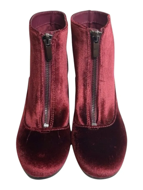 Circus by Sam Edelman new ❁ Vanessa Zipper Velvet Ankle Boot Booties ❁ Burgundy ❁ 6 - Image 8