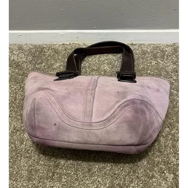 Y2K Vintage Rare Coach Lavender Soho Suede Tote 2004 - Image 8