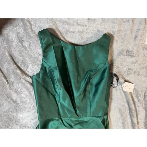 NWT Alfred‎ Sung Size 4R HUNTER GREEN HIGH LOW BRIDESMAID DRESS Formal - Image 4