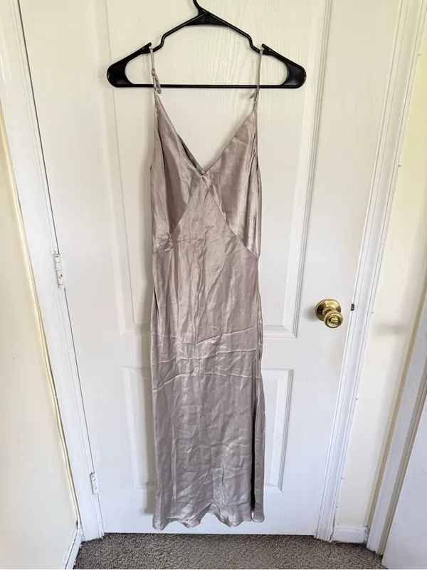DISSH Simone Slip Dress in Pewter Satin - Image 6