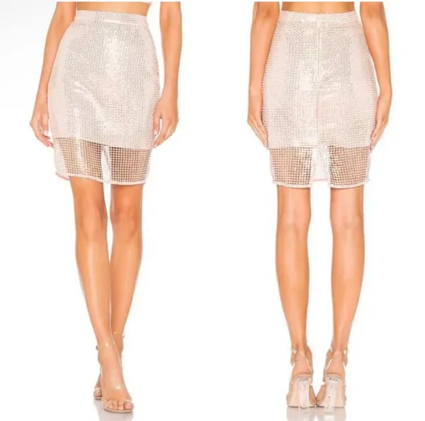 NBD x Naven Camilla Midi Skirt in Peach Blush - Image 2
