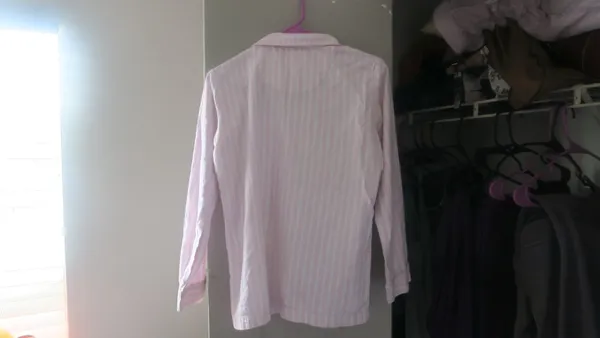Victoria's Secret vertical stripe sleep shirt top in pink and white size XS. - Image 7