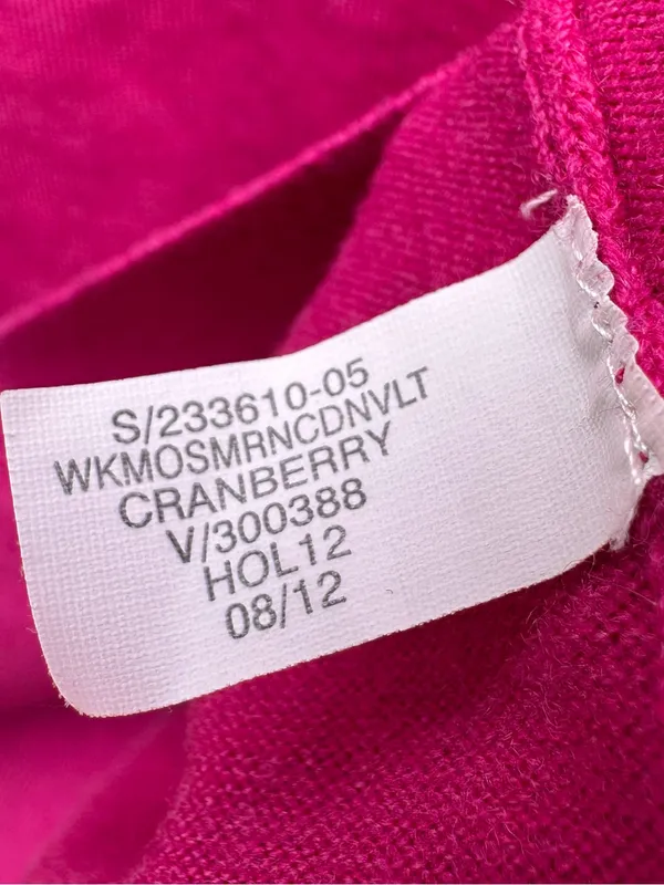 Banana Republic Merino Wool Blend Cranberry Crew Neck Button Cardigan Size Small - Image 7